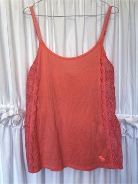Coral Lace Trim Cami Tank Top